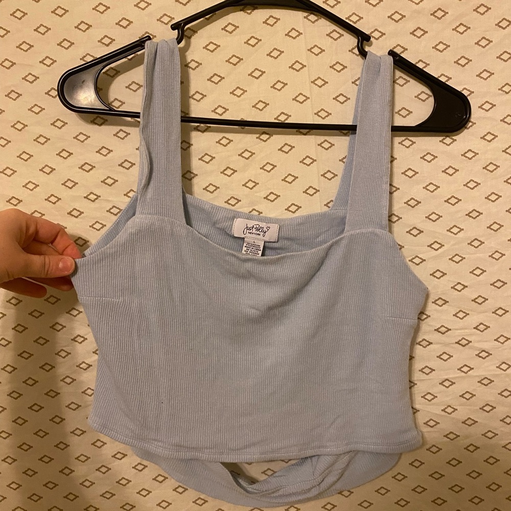 Light blue size L crop top thick spaghetti straps